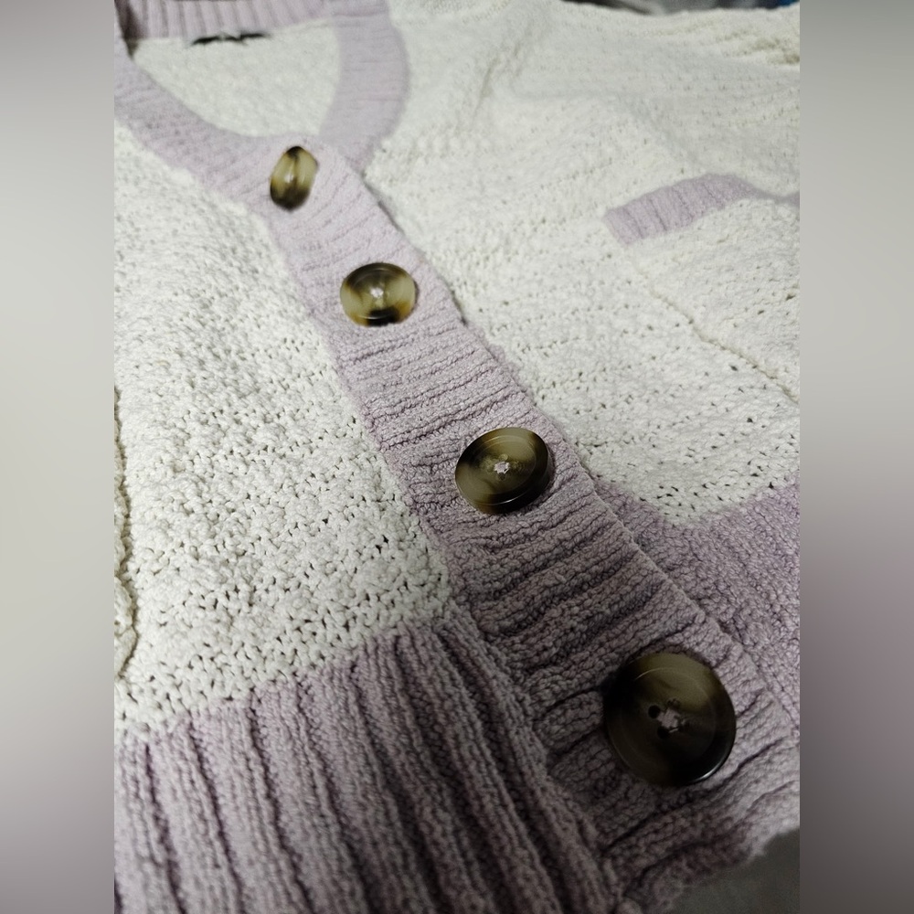 Madewell Cream and Lavender Cardigan - Picture 2 of 5